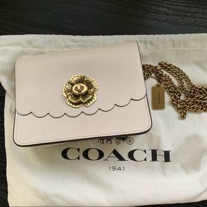 Coach white Parker crossbody bag tea rose